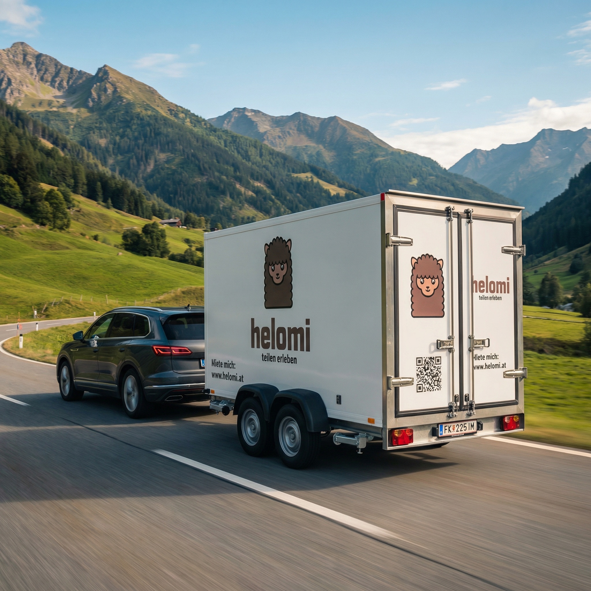 helomi Anhänger unterwegs in Vorarlberg